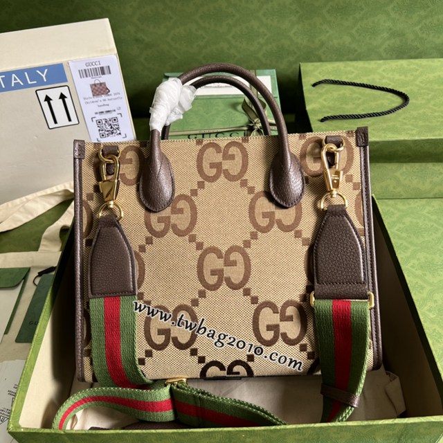 gucci專櫃新款棕色大G帆布手提手袋 古馳經典GG圖托特包 jcp1735